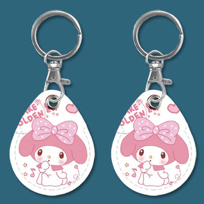2pcs Cute Sensor Access Door Card Cover Keychain Elevator Water Drops Round Key Holder, Crocodile Bara, Lina Belle, Congratulations, Bow Tie Bear, English Winnie the Pooh, English Lotso, Melody, Cute Cinnamoroll, White Mickey Head, Muffled Pooh Bear   ...
