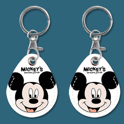 2pcs Cute Sensor Access Door Card Cover Keychain Elevator Water Drops Round Key Holder, Crocodile Bara, Lina Belle, Congratulations, Bow Tie Bear, English Winnie the Pooh, English Lotso, Melody, Cute Cinnamoroll, White Mickey Head, Muffled Pooh Bear   ...