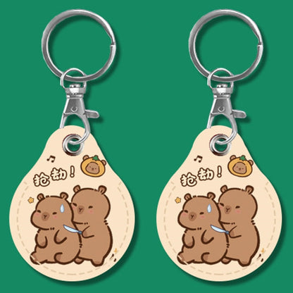 2pcs Cute Sensor Access Door Card Cover Keychain Elevator Water Drops Round Key Holder, Crocodile Bara, Lina Belle, Congratulations, Bow Tie Bear, English Winnie the Pooh, English Lotso, Melody, Cute Cinnamoroll, White Mickey Head, Muffled Pooh Bear   ...