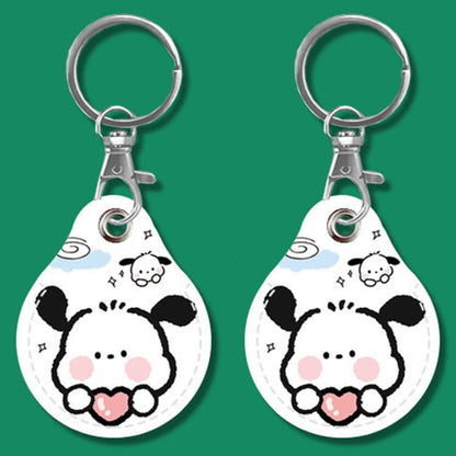 2pcs Cute Sensor Access Door Card Cover Keychain Elevator Water Drops Round Key Holder, Lovely Pacha
