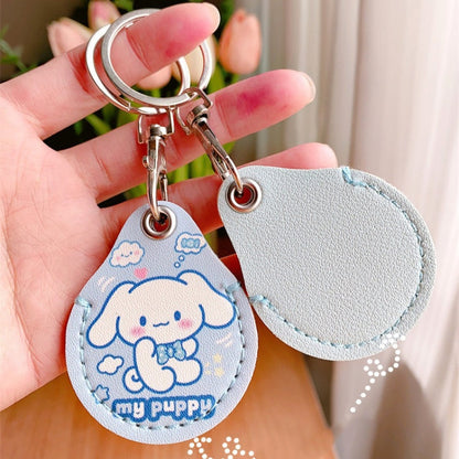 2pcs Cute Sensor Access Door Card Cover Keychain Elevator Water Drops Round Key Holder, Lovely Pacha