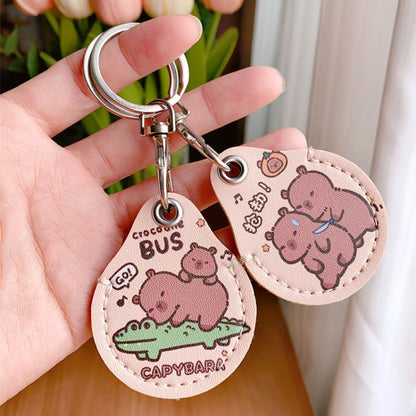 2pcs Cute Sensor Access Door Card Cover Keychain Elevator Water Drops Round Key Holder, Fortune Tiger, Pepsi Doraemon, Three Capybaras, Crocodile Bara, Lina Belle, Congratulations, Bow Tie Bear, English Winnie the Pooh, English Lotso, Melody           ...