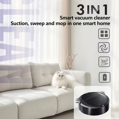 Intelligent Sweeper Robot Home Automatic 3 In 1 Integrated Cleaning Machine Vacuum Cleaner, Rechargeable White