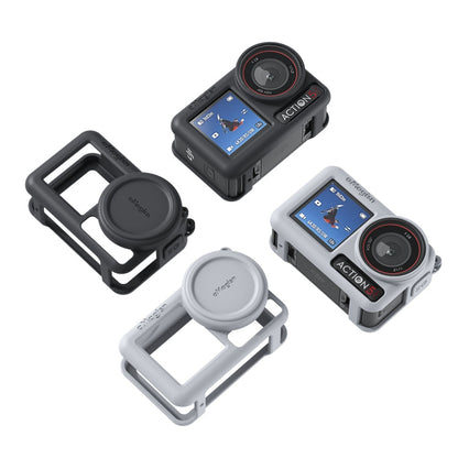 For DJI Osmo Action 5 Pro aMagisn Silicone Protective Case with Lanyard and Lens Cap