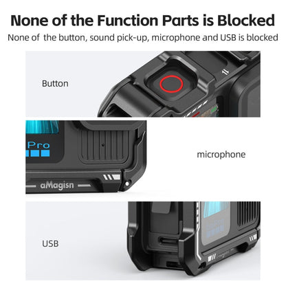 AMagisn Upgrade Ver Metal Rabbit Cage For GoPro HERO13 Black / HERO12 Black / HERO11 Black / HERO10 Black / HERO9 Black, AP10