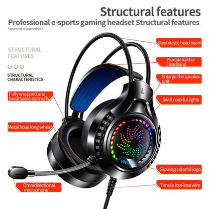 YINDIAO Q7 Colorful Light Computer Wired Headset USB Gaming Headset, Dual 3.5mm + USB Black, Dual 3.5mm + USB White, Dual 3.5mm + USB Pink, USB7.1 Sound Card White, USB7.1 Sound Card Pink