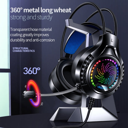 YINDIAO Q7 Colorful Light Computer Wired Headset USB Gaming Headset, Dual 3.5mm + USB Black, Dual 3.5mm + USB White, Dual 3.5mm + USB Pink, USB7.1 Sound Card White, USB7.1 Sound Card Pink