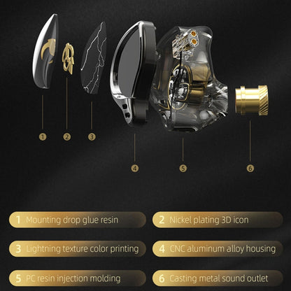 3.5mm Mobile Phone Earphones Sports In-Ear Pluggable Stage Earphone, QKZ HBB With Microphone, QKZ HBB Standard