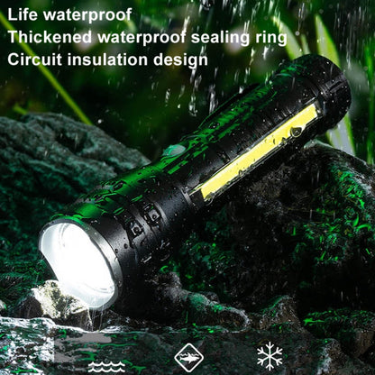 E-SMARTER P27 Pen Clip Strong Light Flashlight Laser Wick High Bright Side Light Outdoor Emergency Adventure Flashlight, P27