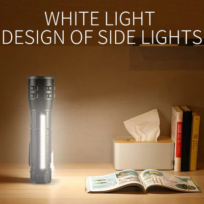 E-SMARTER P27 Pen Clip Strong Light Flashlight Laser Wick High Bright Side Light Outdoor Emergency Adventure Flashlight, P27