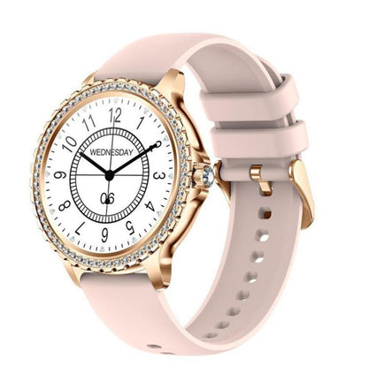 Bluetooth Calling AI Voice Assistant Life Waterproof Sports Smartwatch, Black Silicone Strap, Gold Pink Silicone Strap, Silver Gray Silicone Strap, Gold Rough Steel Strap+Pink Silicone Strap, Silver Rough Steel Strap+Gray Silicone Strap                ...