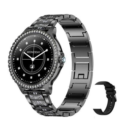 Bluetooth Calling AI Voice Assistant Life Waterproof Sports Smartwatch, Black Silicone Strap, Gold Pink Silicone Strap, Silver Gray Silicone Strap, Gold Rough Steel Strap+Pink Silicone Strap, Silver Rough Steel Strap+Gray Silicone Strap                ...