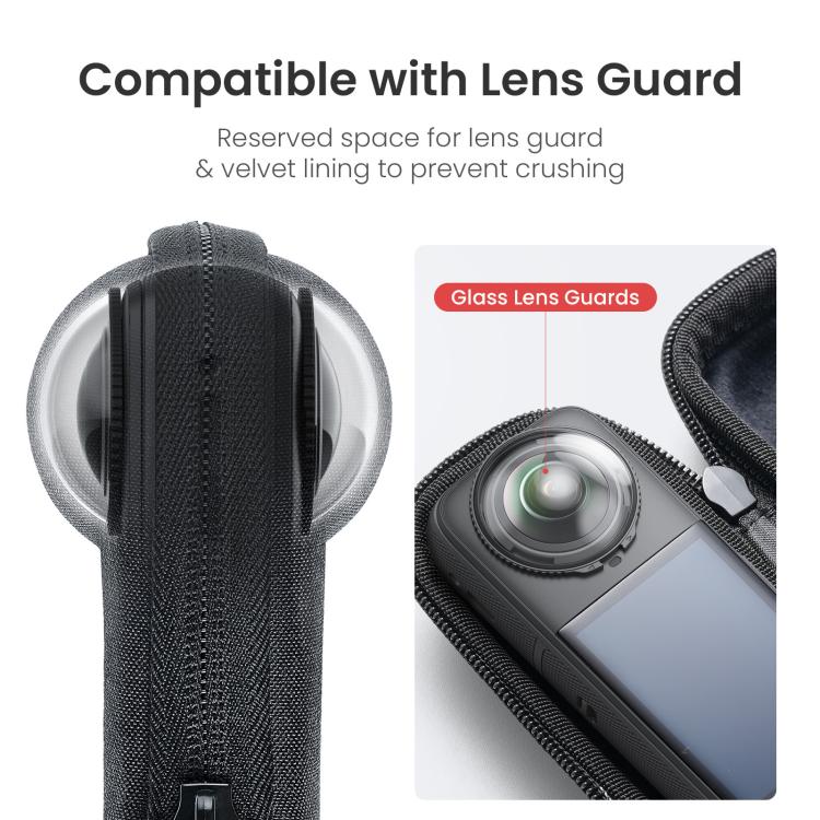 For Insta360 X5 Camera aMagisn Storage Bag Hard Shell Protective Case with Carabiner Clip, Storage Bag