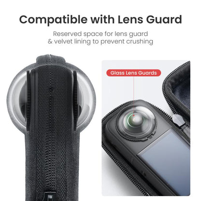 For Insta360 X5 Camera aMagisn Storage Bag Hard Shell Protective Case with Carabiner Clip, Storage Bag