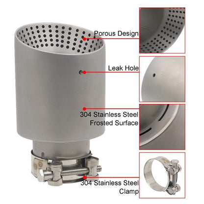 Car Inclined Stainless Steel Muffler Exhaust Pipe, 76x101mm Black, 76x101mm Silver, 76x114mm Black, 76x114mm Silver