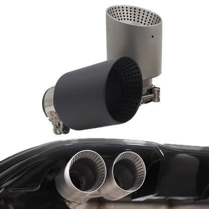 Car Inclined Stainless Steel Muffler Exhaust Pipe, 76x101mm Black, 76x101mm Silver, 76x114mm Black, 76x114mm Silver