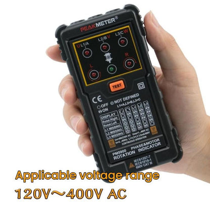 PEAKMETER Three-phase AC Motor Rotation Phase Sequence Tester, PM5900