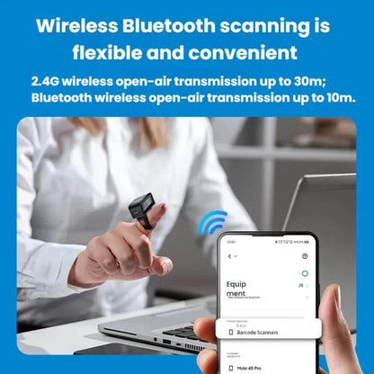 2D Ring Bluetooth Scanner Mini Wireless Barcode Scanner For Warehouse Logistics