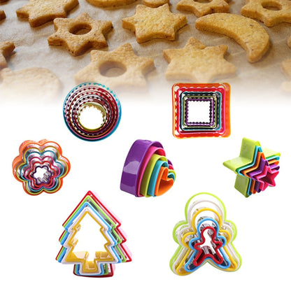 5pcs / Set Cookies Plastic Cake Mould Biscuit Plunger Forms DIY Baking Tools