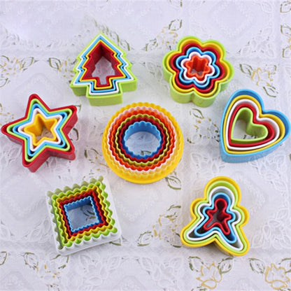 5pcs / Set Cookies Plastic Cake Mould Biscuit Plunger Forms DIY Baking Tools