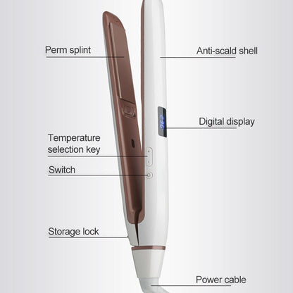 Hair Straightener Iron LED Display Ceramic Coating Plate Ionic Curling Iron, EU