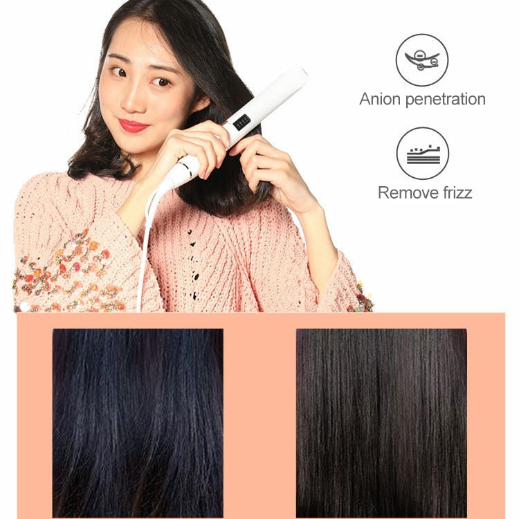 Hair Straightener Iron LED Display Ceramic Coating Plate Ionic Curling Iron, EU