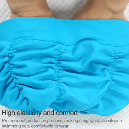 Women Earmuffs Pleated Cloth Swimming Cap, Women Swimming Cap (Lake Blue), Women Swimming Cap (Purple), Women Swimming Cap (Rose)