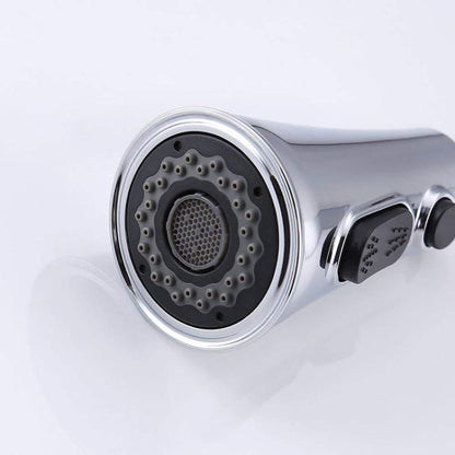 Kitchen Horn Button Switch Pausable Faucet Sprinkler Water Saving Nozzle Sprayer Filter, Plating CP, Drawing BN