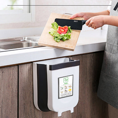 Foldable Hanging Kitchen Trash Can, 23x6x29cm