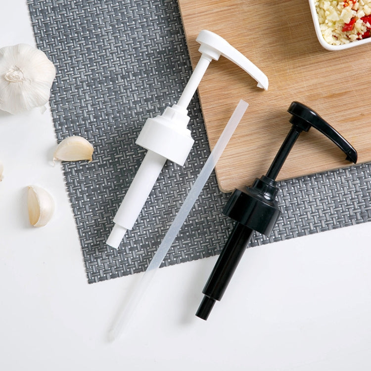2pcs Household Fuel Consumption Quantitative Bottle Press Type Nozzle Pump Head, Plastic(White), Plastic(Black)