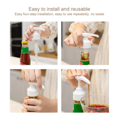 2pcs Household Fuel Consumption Quantitative Bottle Press Type Nozzle Pump Head, Plastic(White), Plastic(Black)