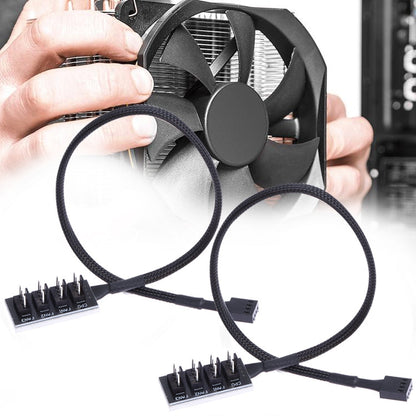 2 PCS Computer Fan PWM Hub Computer Chassis Fan Hub, A Drag Five, A Drag Four