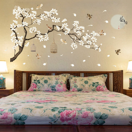 2 PCS/Set DIY Tree Birds Flower Home Decor Wall Stickers, Tree Birds Flower
