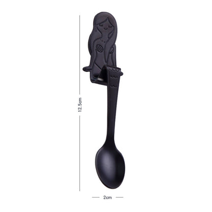 Creative Coffee Spoon Mermaid Shape Handle Spoons Flatware Drinking Tools, Black, Gold, Symphony, Rose Gold, True Color