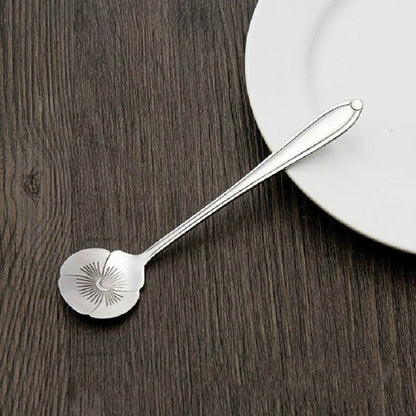 3 PCS Stainless Steel Household Creative Flower Spoon Coffee Stirring Spoon, Sun Flower Spoon, Sunflower Spoon, Pansy Flower Spoon, Bellflower Spoon, Plum Flower Spoon, Cosmos Flower Spoon