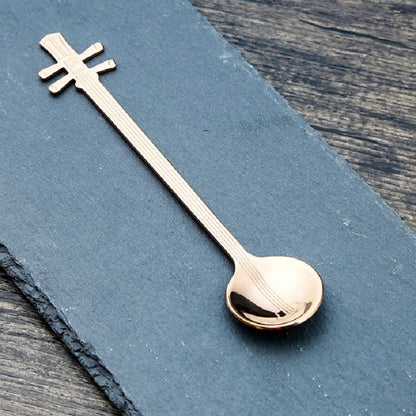 Stainless Steel Coffee Mixing Spoon Creative Musical Instrument Shape Spoon, Guitar Silver, Octagonal Silver, Lute Silver, Yueqin Silver, Guitar Titanium Gold, Octagonal Titanium Gold, Lute Titanium Gold, Yueqin Titanium Gold, Guitar Rose Gold         ...