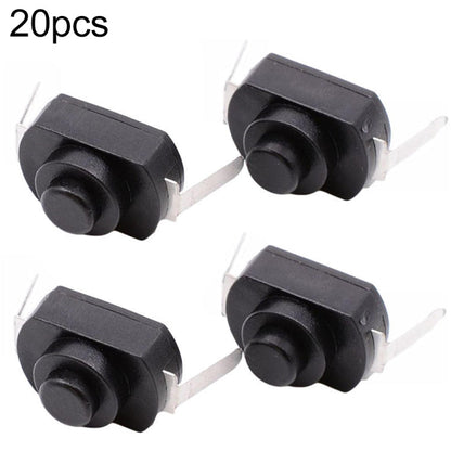 20 PCS YT-1208-YD LED Flashlight Button Switch, Bent Feet, Straight Feet