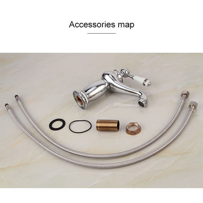 Copper Antique Hot Cold Double Blue White Porcelain Faucet, Antique, Platinum, Black Gold, Black