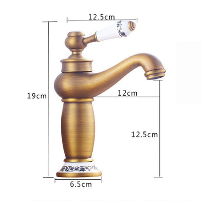 Copper Antique Hot Cold Double Blue White Porcelain Faucet, Antique, Platinum, Black Gold, Black