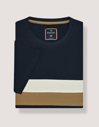 Navy Contrast Stripe T-Shirt