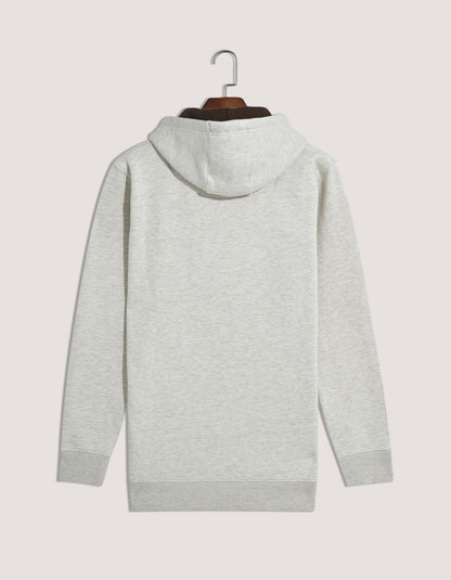 Oatmeal Plain Pullover Fleece Hoodie