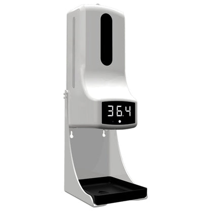 K9 Pro Handsfree Non-contact Body Light-sensitive Distance Sensor Thermometer + 1000ml Automatic Non-contact Liquid Soap Dispenser with Base Mount, K9 Pro