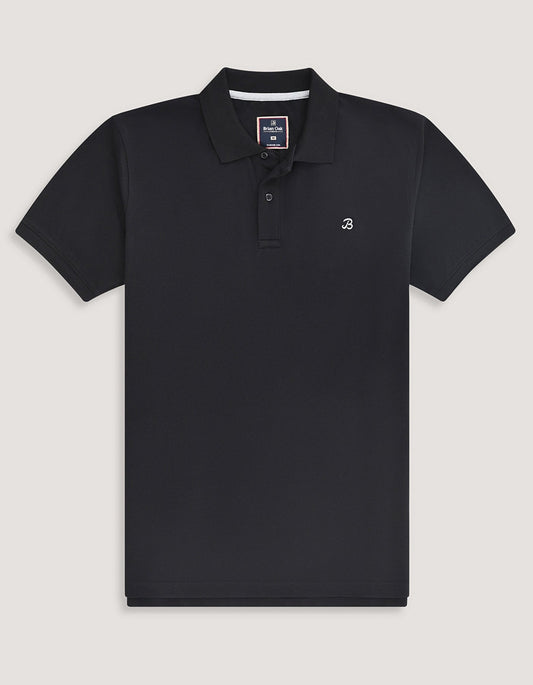 Black Regular Fit Cotton Polo Shirt