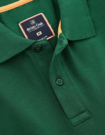British Green Regular Fit Cotton Polo Shirt