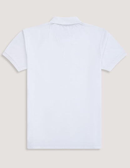 White Regular Fit Cotton Polo Shirt