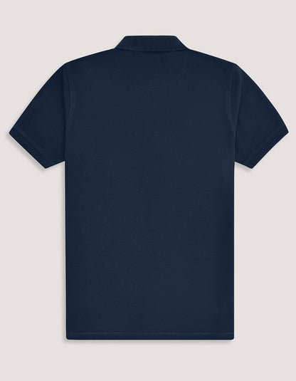 Navy Cotton Regular Fit Polo Shirt