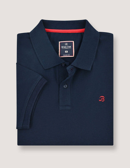 Navy Cotton Regular Fit Polo Shirt