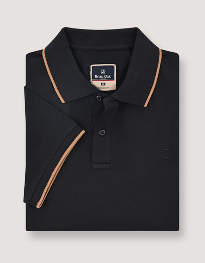 Black Pique Polo Shirt