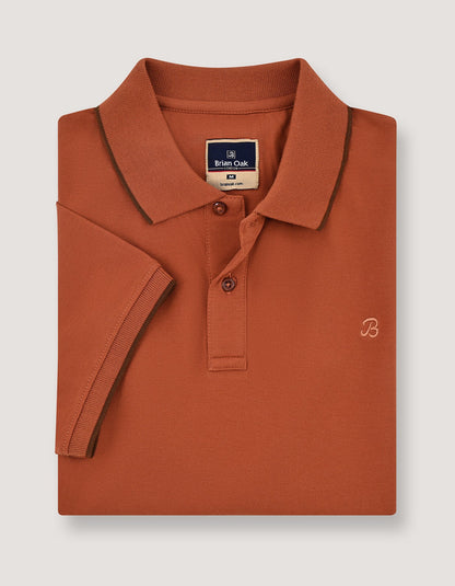 Rust Regular Fit Cotton Polo Shirt