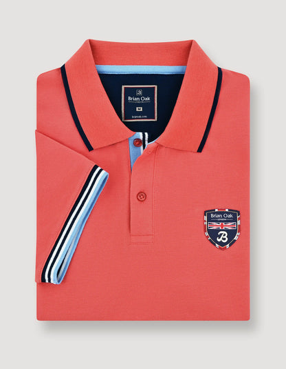 Coral Union Jack Polo Shirt